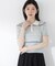 〈a／mie〉ソフトシアーポロ衿ニットトップス26SS