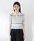 〈a／mie〉ソフトシアーポロ衿ニットトップス26SS