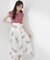 衿付き柄ドッキングニットワンピース