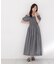 チェック柄シャーリングワンピース
