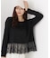 ＜a／mie＞レースヘム長袖Tシャツ
