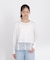 ＜a／mie＞レースヘム長袖Tシャツ
