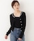 ＜a／mie＞パターンメッシュアンサンブルニット
