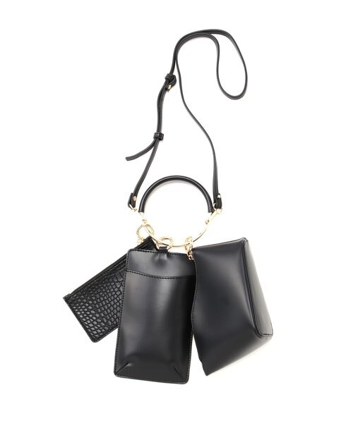 リングハンドルマルチケースショルダーバッグ｜エヌドット ナチュラル