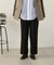 ムジハイウエストスラックスワイドパンツ