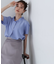 フロントボタン半袖ブラウス