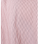 シャーリングネックシアーストライプブラウス