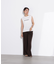 フロッキープリントノースリーブTシャツ