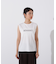 フロッキープリントノースリーブTシャツ