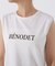 フロッキープリントノースリーブTシャツ