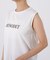 フロッキープリントノースリーブTシャツ
