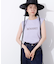フロッキープリントノースリーブTシャツ