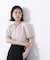 バイカラートリミングブラウス
