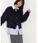 クルーネックフェザーカーディガン