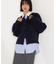 クルーネックフェザーカーディガン