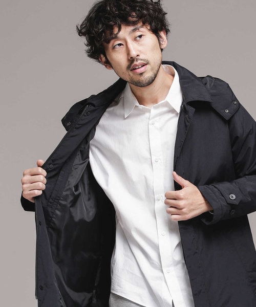 暖トリオ］フード脱着ステンカラーハイブリッドダウンコート｜ナノ