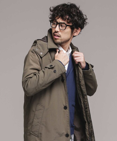 暖トリオ］フード脱着ステンカラーハイブリッドダウンコート｜ナノ