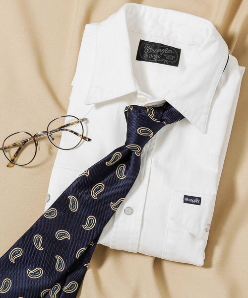 ナノユニバース✖️ラングラー　オンブレチェックウエスタンシャツコート　赤黒 ナノユニバース✖️ラングラー オンブレチェックウエスタン