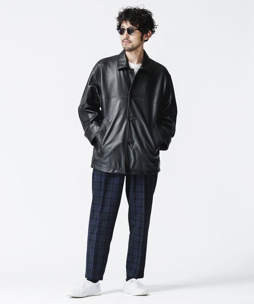 WONDER LIGHT LEATHER カーコート｜ナノ・ユニバースの通販｜&mall