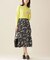 ハンドタッチプリントラッフルタイトスカート