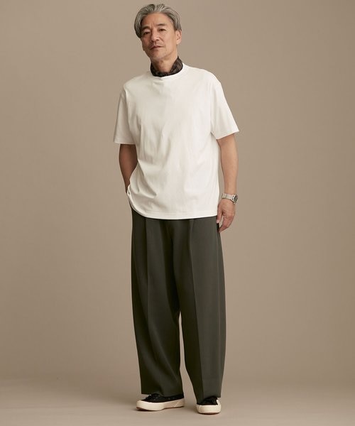 LB.01/ワンプリーツワイドミラノリブニットパンツ NANO universe（ナノユニバース）の「LB.01/ワンプリーツワイド