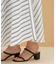 LB.03／ストライプエスカルゴ切り替えフレアスカート