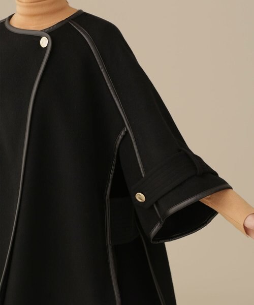 【新品】LB.03/パイピングバイカラーリバーポンチョ　ナノユニバース LB.03／パイピングバイカラーリバーポンチョ｜ナノ・ユニバース