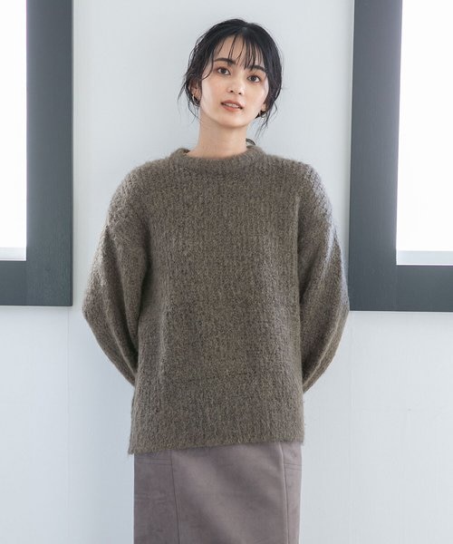 LB.04／ローゲージアルパカ混クルーネックニット｜ナノ・ユニバースの