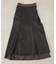 ドットジャガードサテンフレアスカート（セットアップ可）