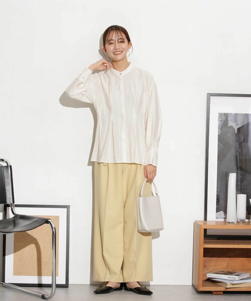 ベルト付きセミワイドツイルパンツ｜ナノ・ユニバースの通販｜&mall