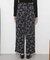 ドローイングフラワープリントワイドパンツ