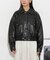 WEB限定／ライトウエイトクロップドフェイクレザーブルゾン