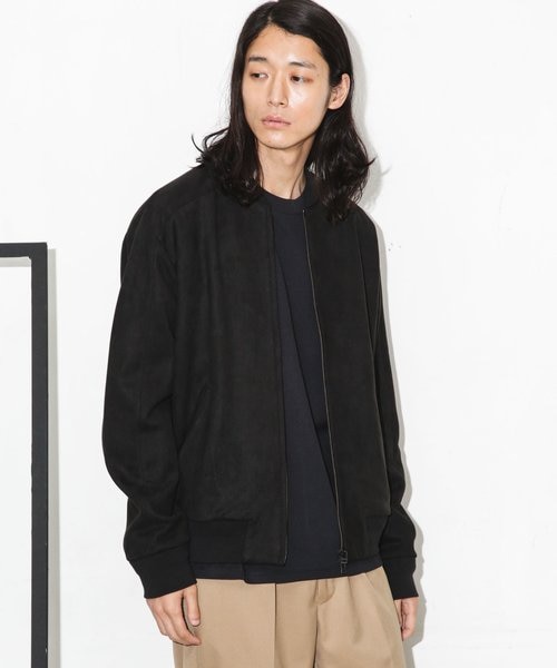 フェイクスウェードストレッチリブブルゾン｜ナノ・ユニバースの通販