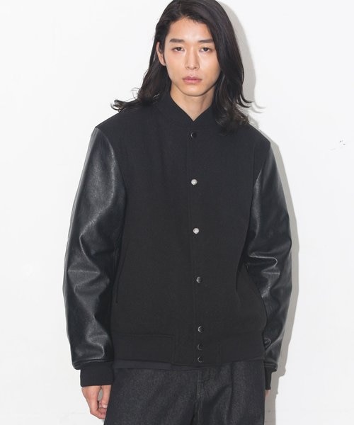 フェイクレザー中綿スタジャン｜ナノ・ユニバースの通販｜&mall