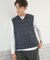 TAION／V-NECK BUTTON DOWN VEST