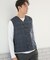 TAION／V-NECK BUTTON DOWN VEST