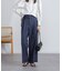 共ベルト付きハイウエストパンツ