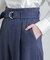 共ベルト付きハイウエストパンツ