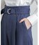 共ベルト付きハイウエストパンツ