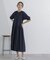 プリーツ切替シャツワンピース