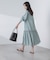 ギャザーヘムスタンドカラーワンピース