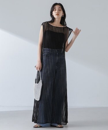 RITA ROW／Crochet straight long dress｜ナノ・ユニバースの通販 