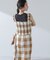 RITA ROW／Checkered smocked body top