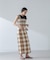 RITA ROW／Checkered smocked body top