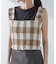 RITA ROW／Checkered smocked body top