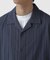 ローンストライプ オープンカラー ビッグシャツ 半袖