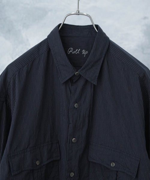 PORTER CLASSIC/ROLL UP PIN STRIPE SHIRT|ナノ・ユニバースの通販 PORTER CLASSIC/ROLL UP PIN STRIPE SHIRT|ナノ・ユニバースの通販