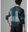 ブロックチェッククルーネックニット