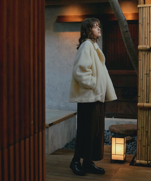 ミドル丈ボアPコート｜ナノ・ユニバースの通販｜&mall（アンドモール