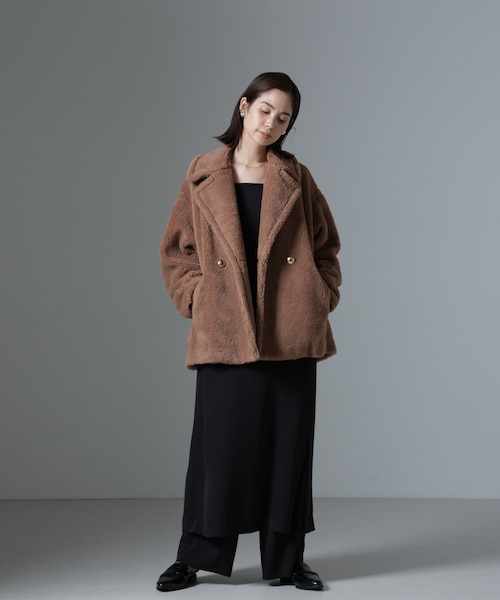 ミドル丈ボアPコート｜ナノ・ユニバースの通販｜&mall（アンドモール